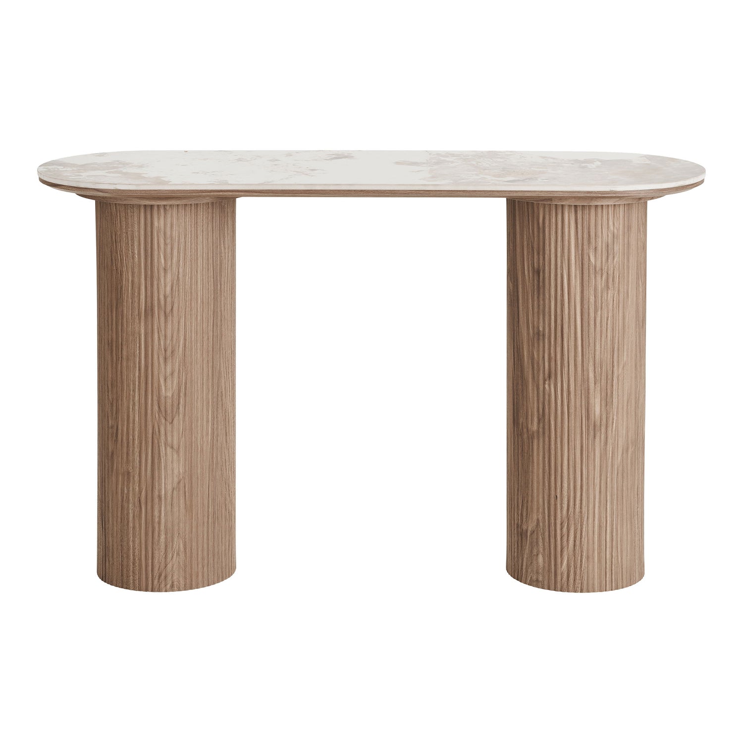 Athens Console table - Konsollbord, keramisk bordplate, hvit, mørkebrun 40x120x78 cm