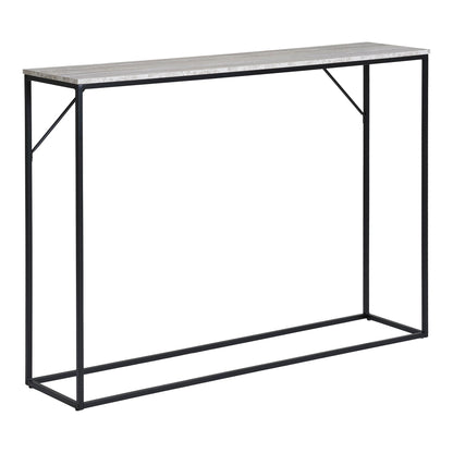 Vita Console Table - Konsollbord, 1 hylle, travertinutseende, svart ramme 110x26x80 cm