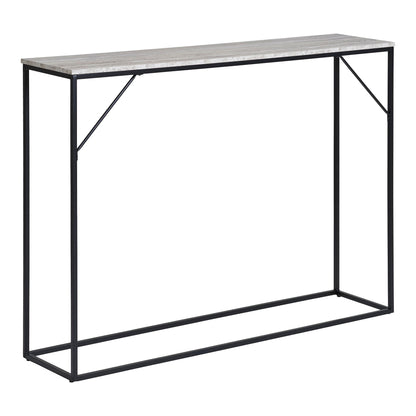 Vita Console Table - Konsollbord, 1 hylle, travertinutseende, svart ramme 110x26x80 cm