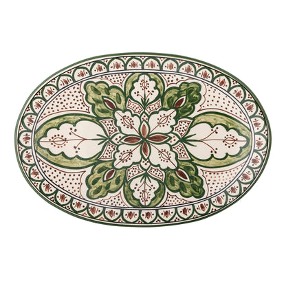 Creative Collection Karlie serveringsfat, grønt, steintøy