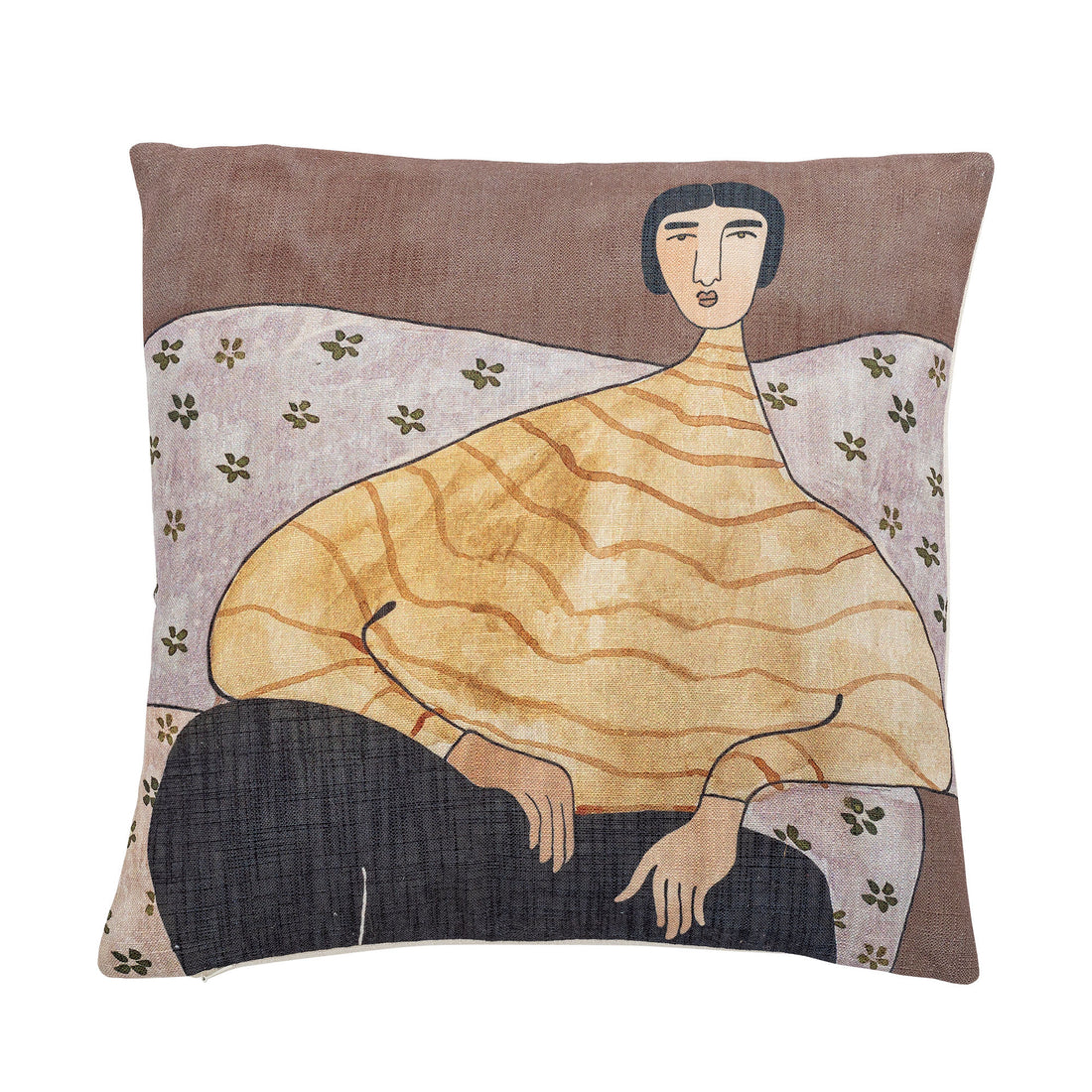 Bloomingville Zita Pillow, gul, polyester