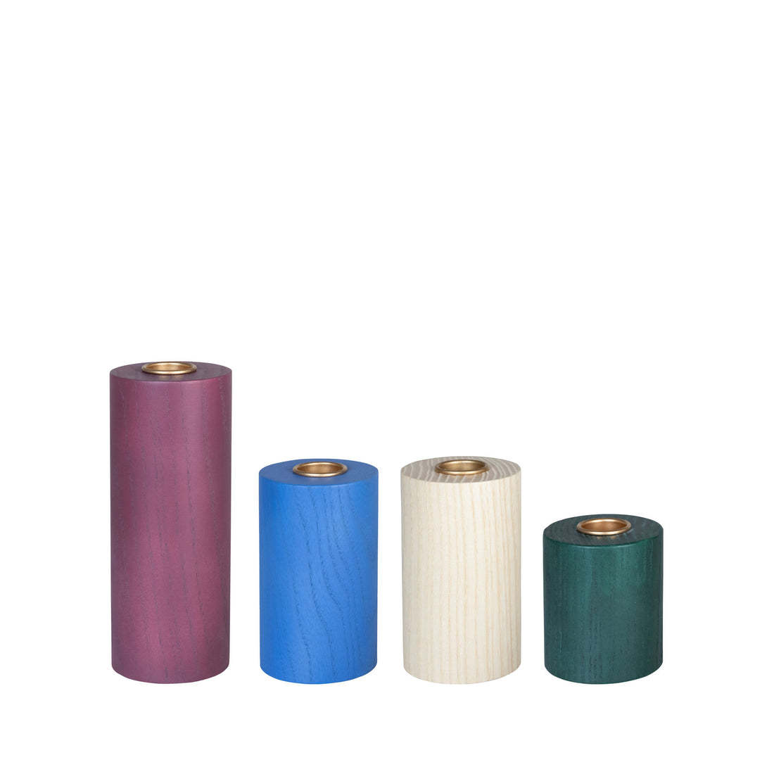 Hübsch Crayon Candlesticks Multicolored (sett med 4)