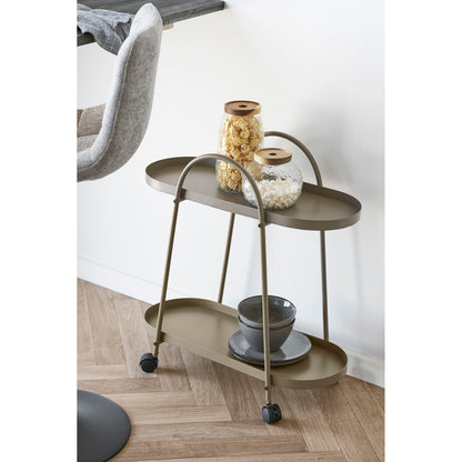 Empoli Bar Trolley - Bar Trolley, 2 hyller, stål, brun 27,5x60x64 cm