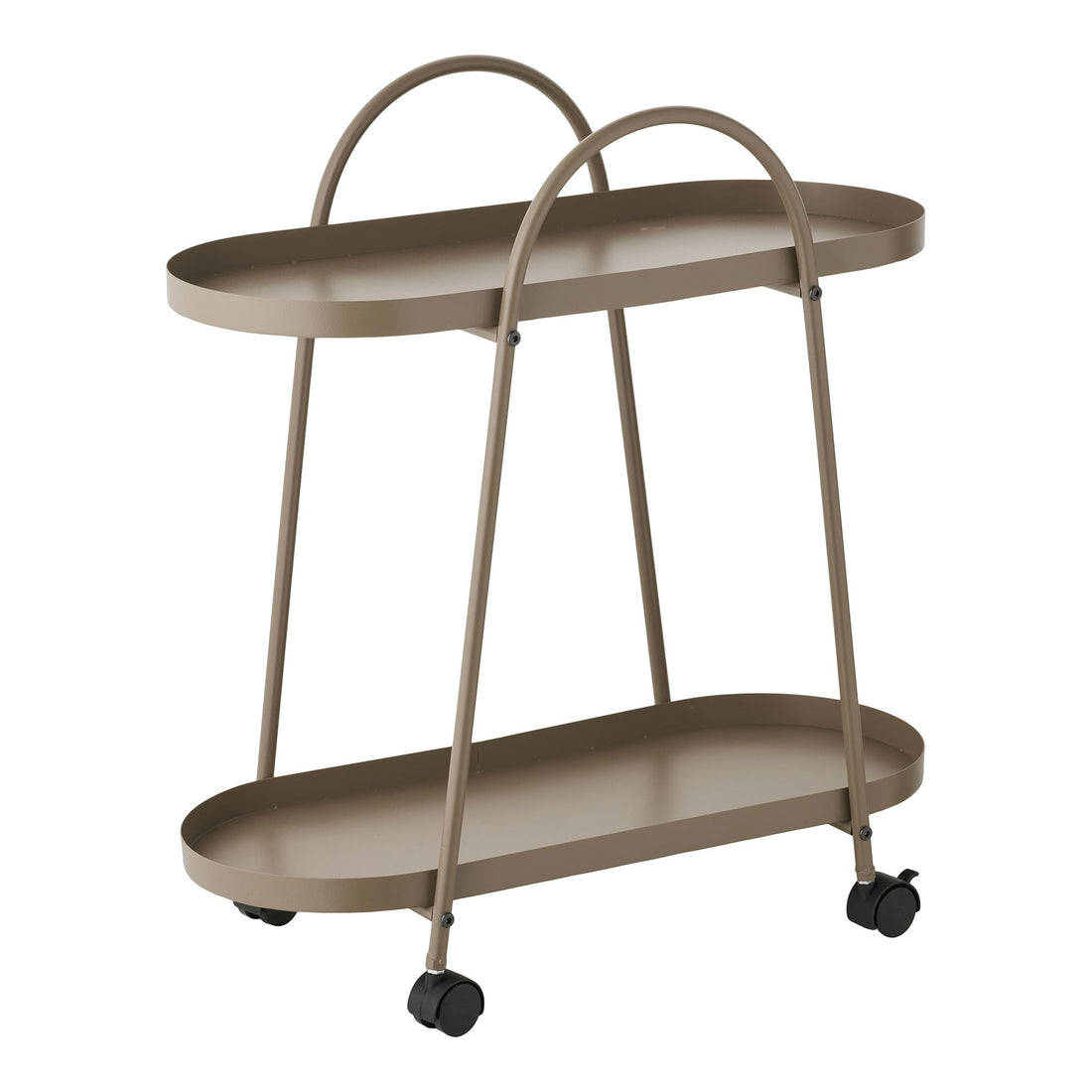 Empoli Bar Trolley - Bar Trolley, 2 hyller, stål, brun 27,5x60x64 cm