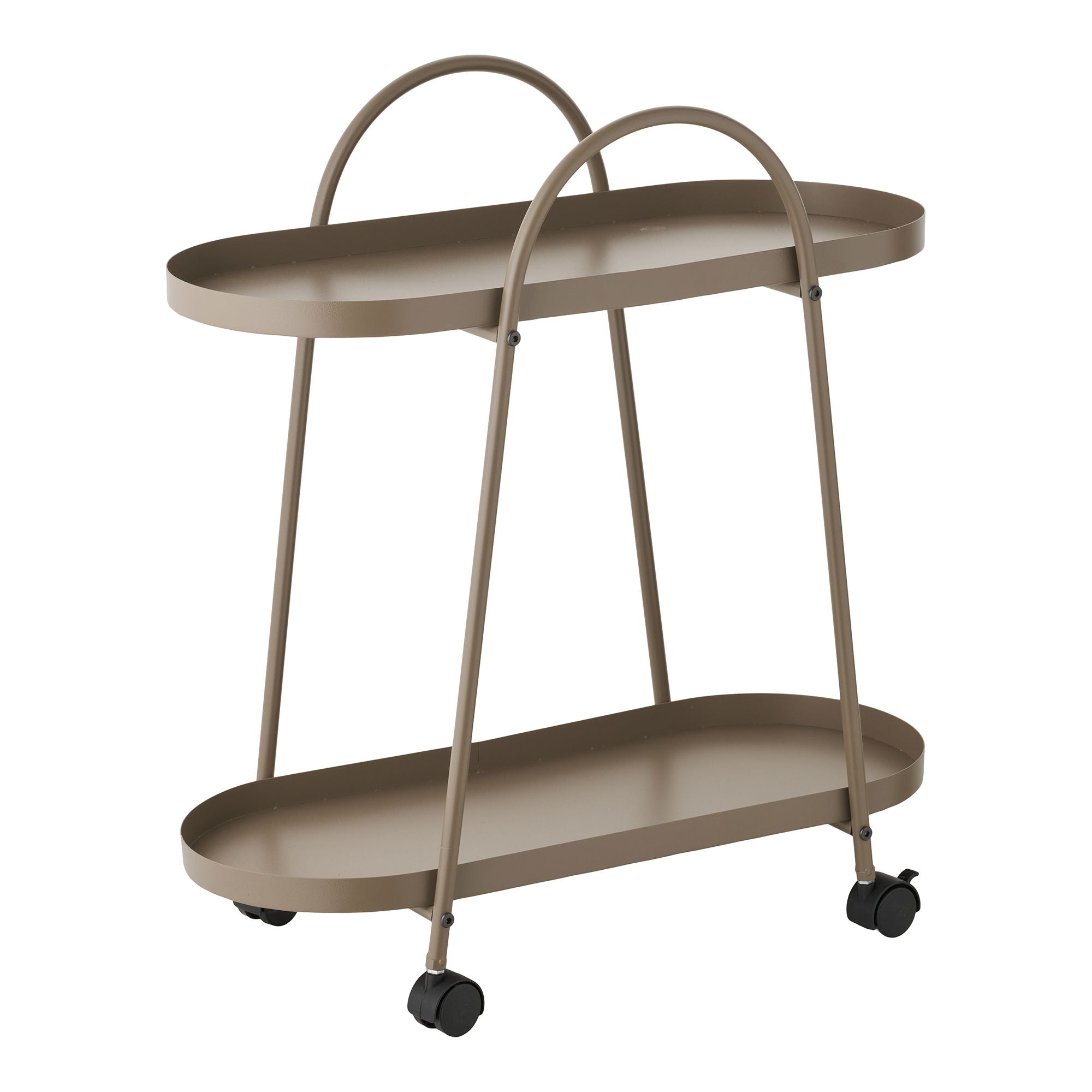 Empoli Bar Trolley - Bar Trolley, 2 hyller, stål, brun 27,5x60x64 cm