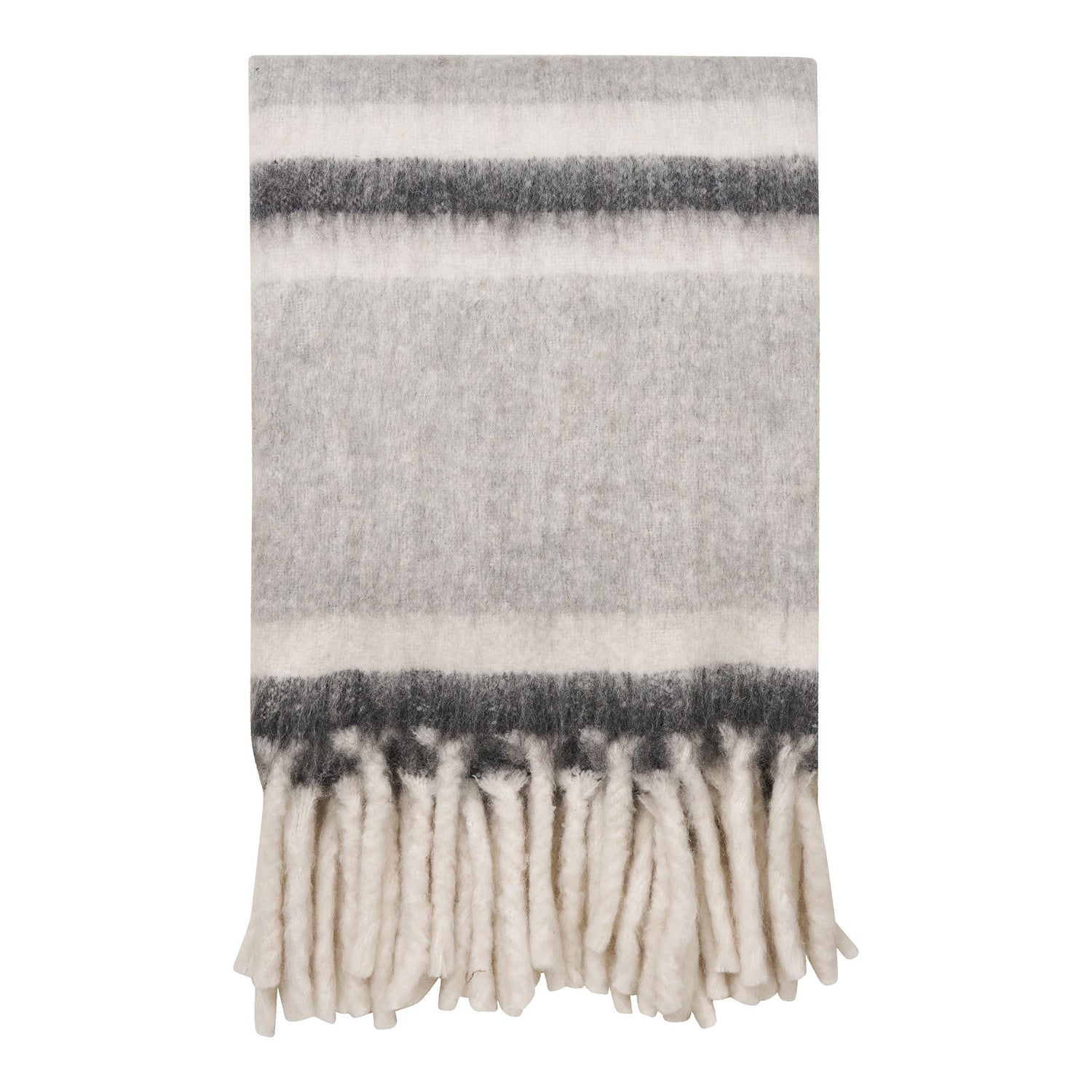 Carmel Plaid - Plaid, Wool Mix, Gray/White 130x170 cm