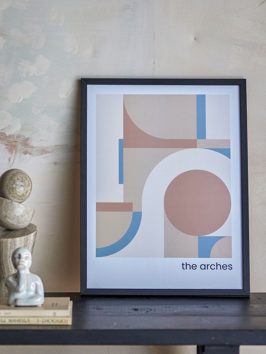 Bloomingville Arches Illustrasjon med ramme, svart, fyr