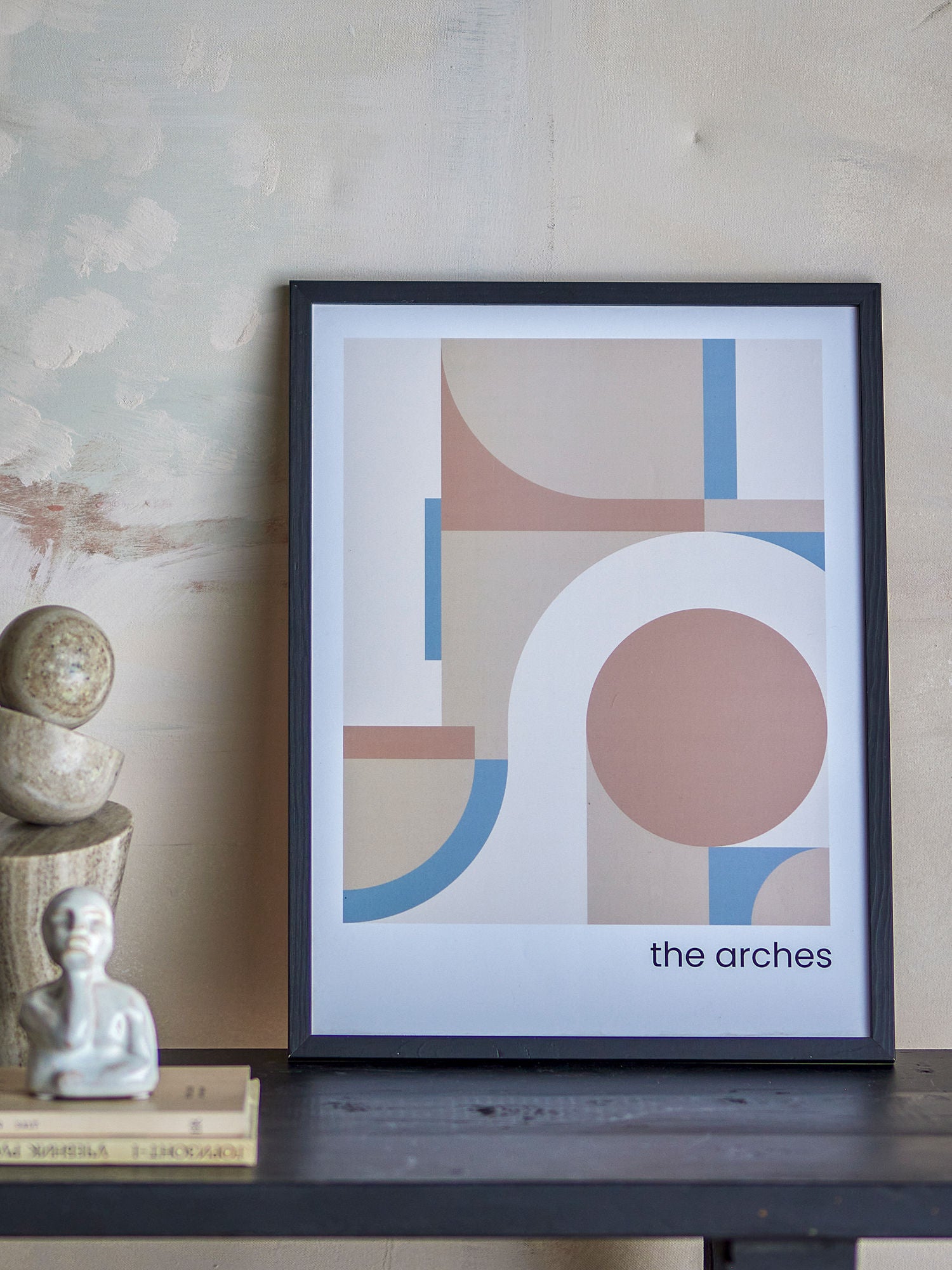 Bloomingville Arches Illustrasjon med ramme, svart, fyr