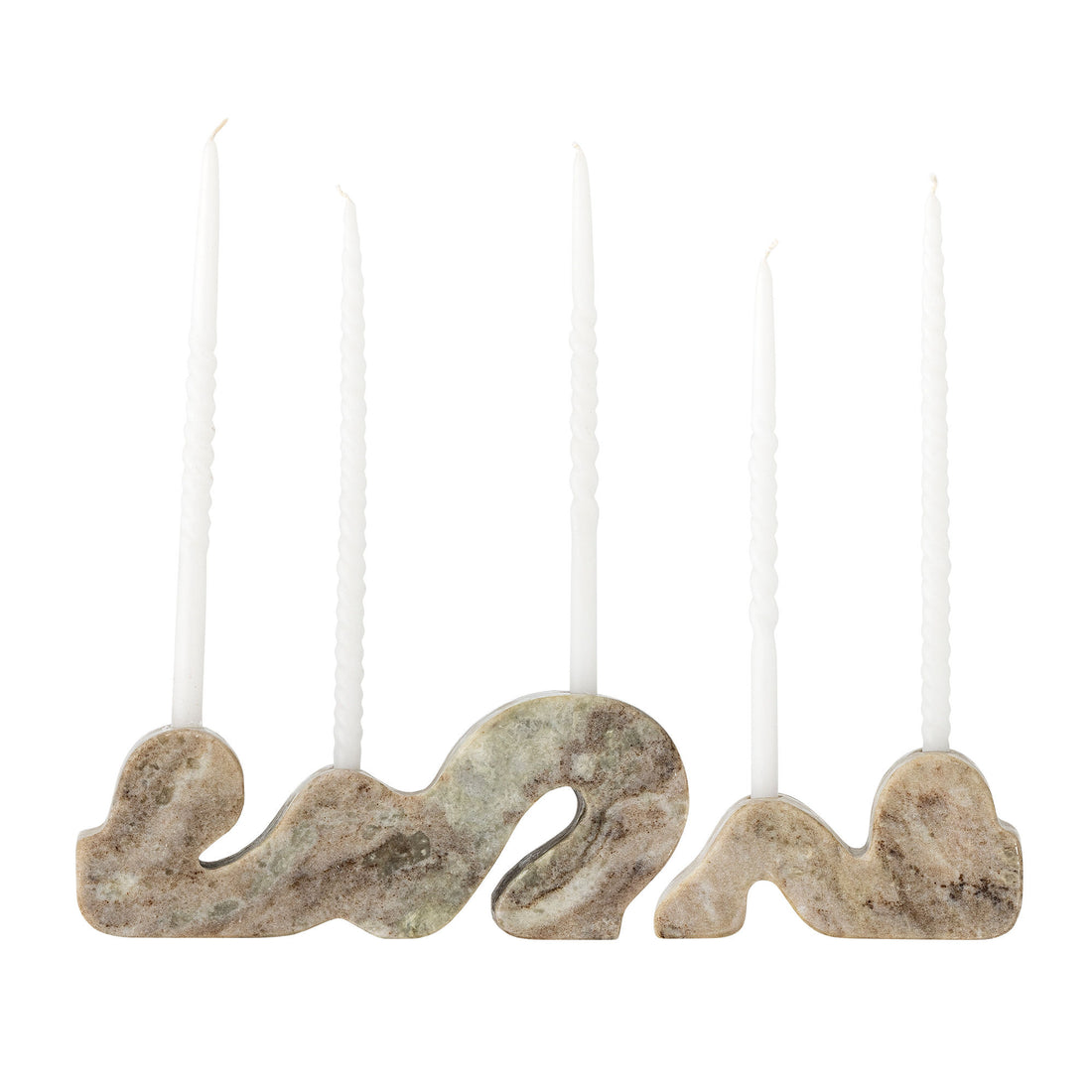 Bloomingville Liabella lysestake, grå, marmor