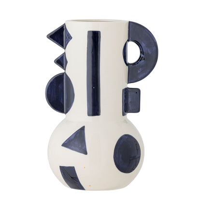 Bloomingville Graphica Vase, Blue, Stoneware