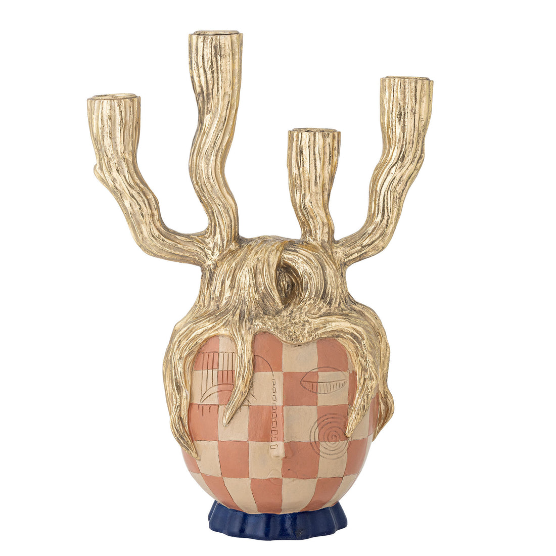 Bloomingville Medusa lysestake, gull, polyresin