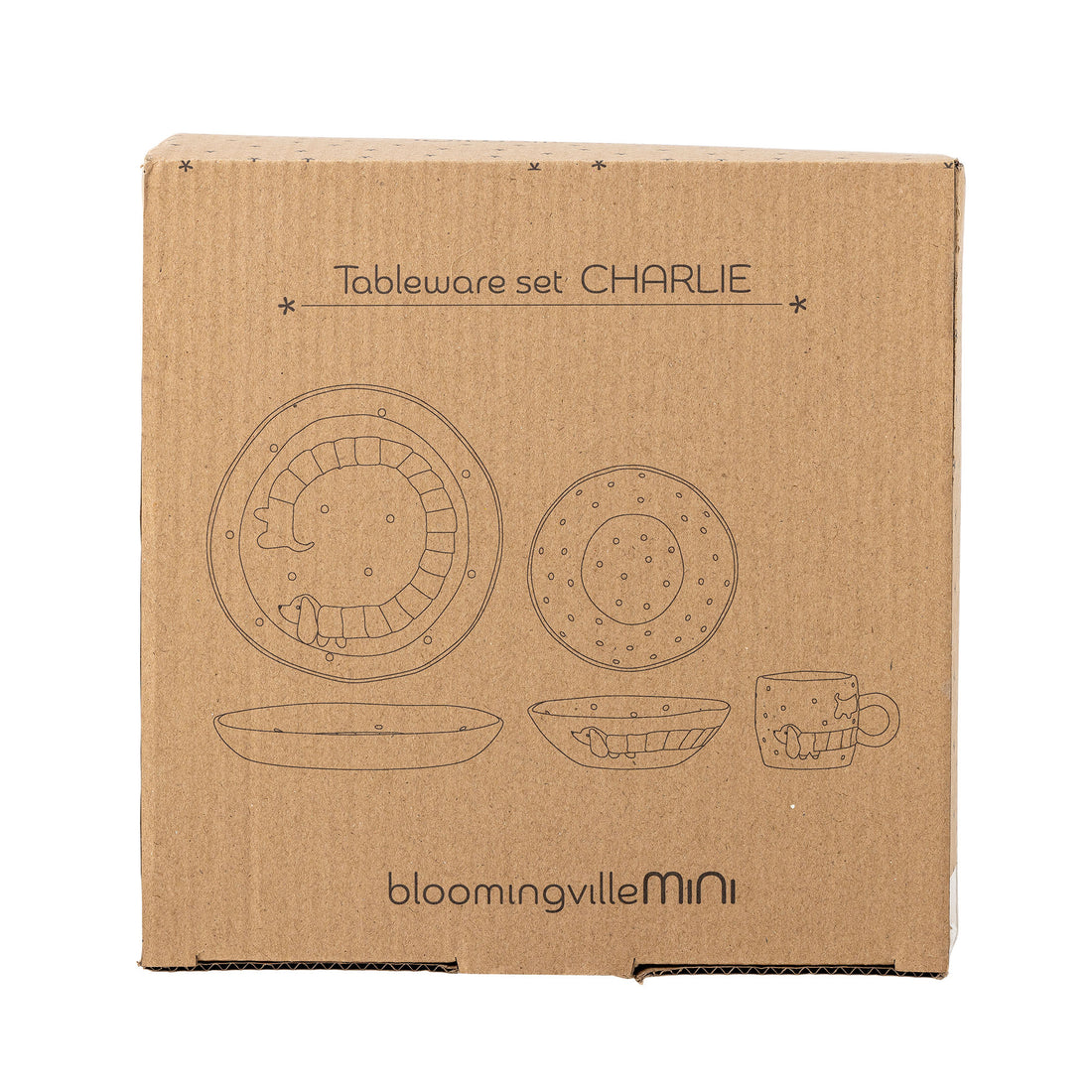 Bloomingville Mini Charlie Stud Set, blått, steingods