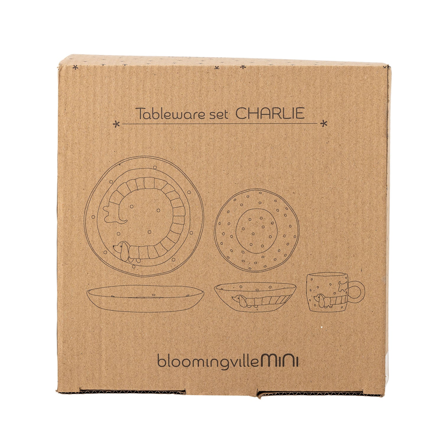 Bloomingville Mini Charlie Stud Set, blått, steingods