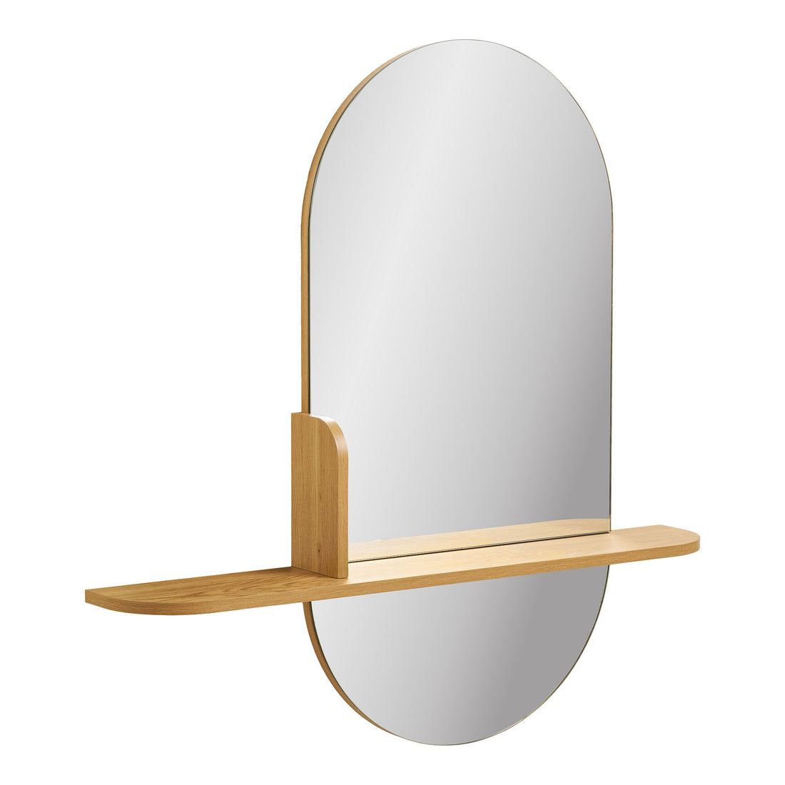 Barco Mirror med hylle - speil med hylle, eik look 92x15x94,5 cm