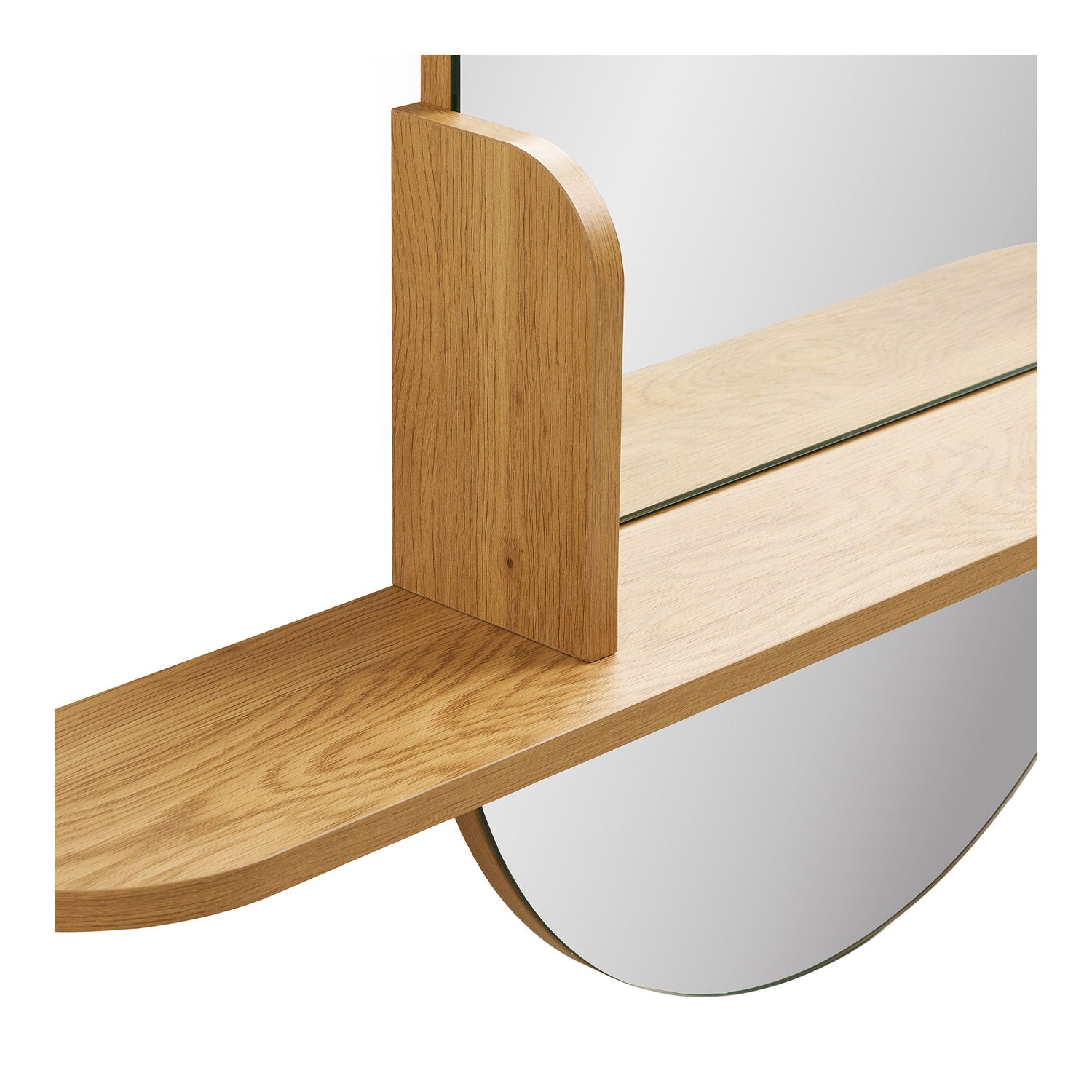 Barco Mirror med hylle - speil med hylle, eik look 92x15x94,5 cm