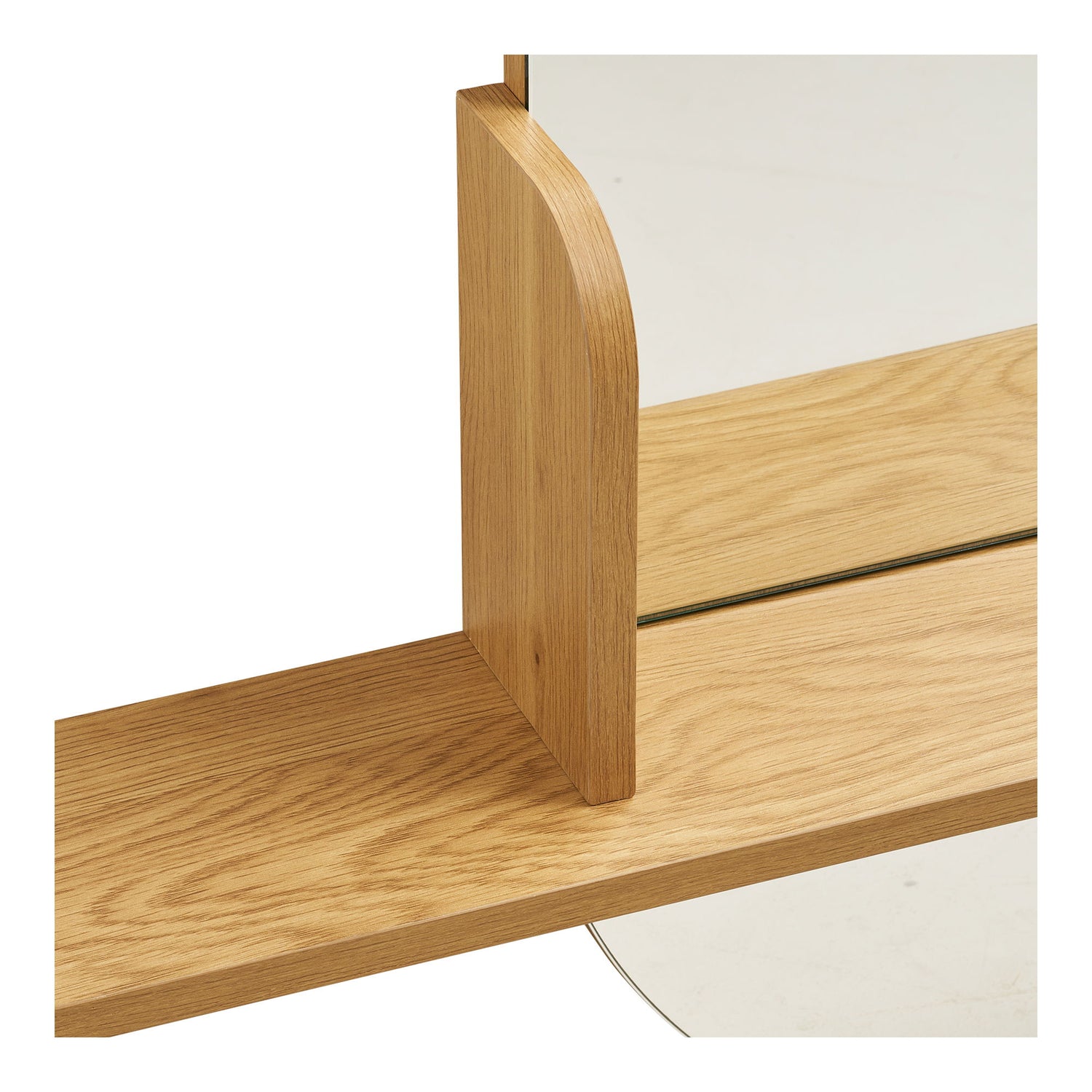 Barco Mirror med hylle - speil med hylle, eik look 92x15x94,5 cm