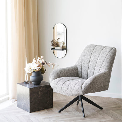 Olbia Mirror - Olbia Mirror, metallhylle, metall, svart 25x12x60 cm