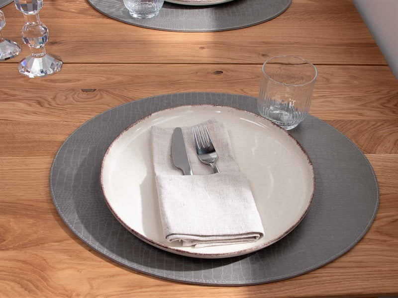 Oval covertørke // Grå slangemønster PU - Hard