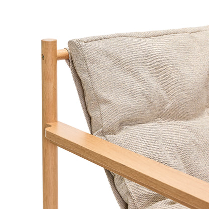 Heritage lenestol/fotskammel natur/beige - 75x72xh82cm, 69x49xh43cm