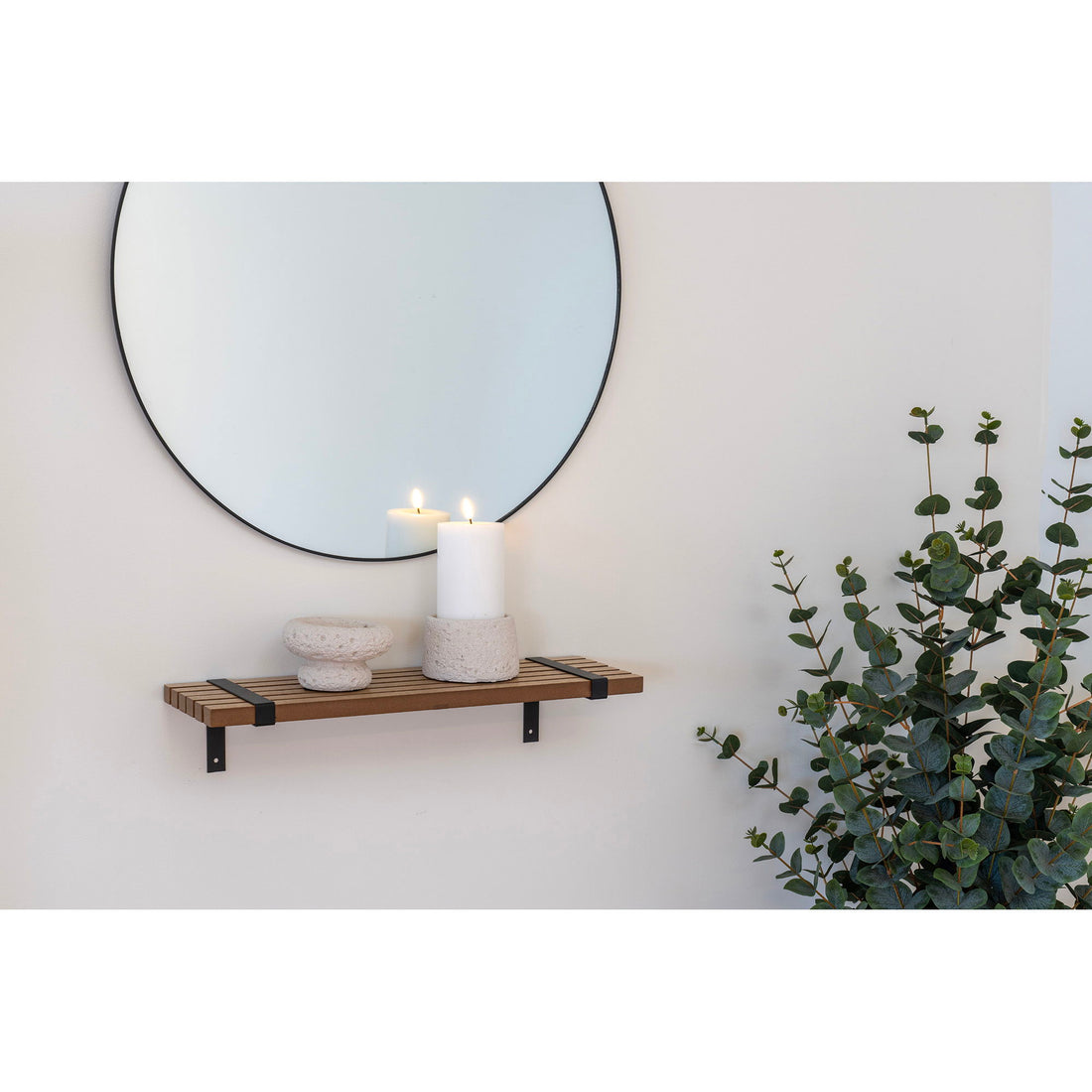 Vegghylle, ashphins, metall, natur, svart&lt;br&gt;50x15x10 cm