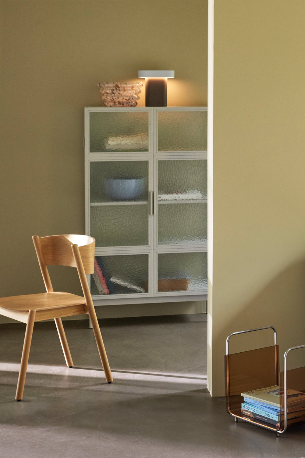 Skrå spisestuestol Natur - 55x51xh80cm