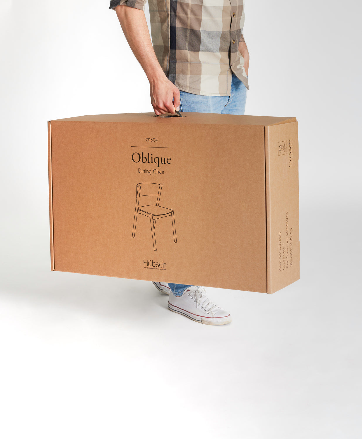 Skrå spisestuestol Natur - 55x51xh80cm