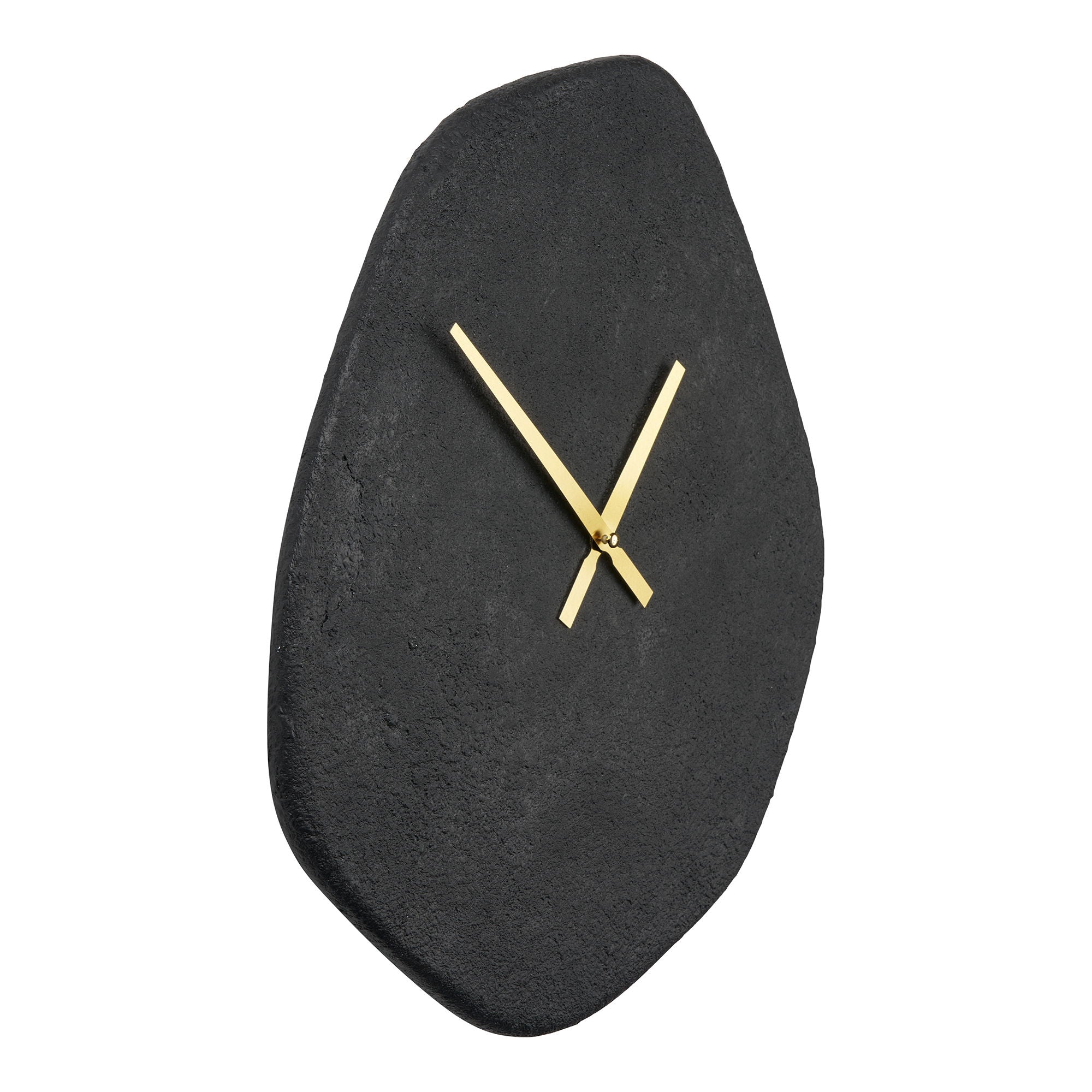 Wien veggklokke - veggklokke, organisk form, sement, svart, stille 38x45 cm