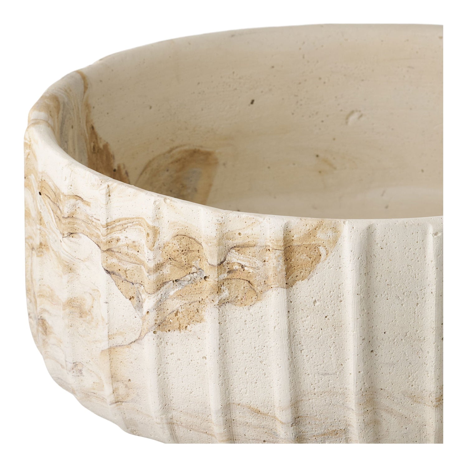 Vase - Vase, sement, brun/beige Ø20.5x18,5 cm