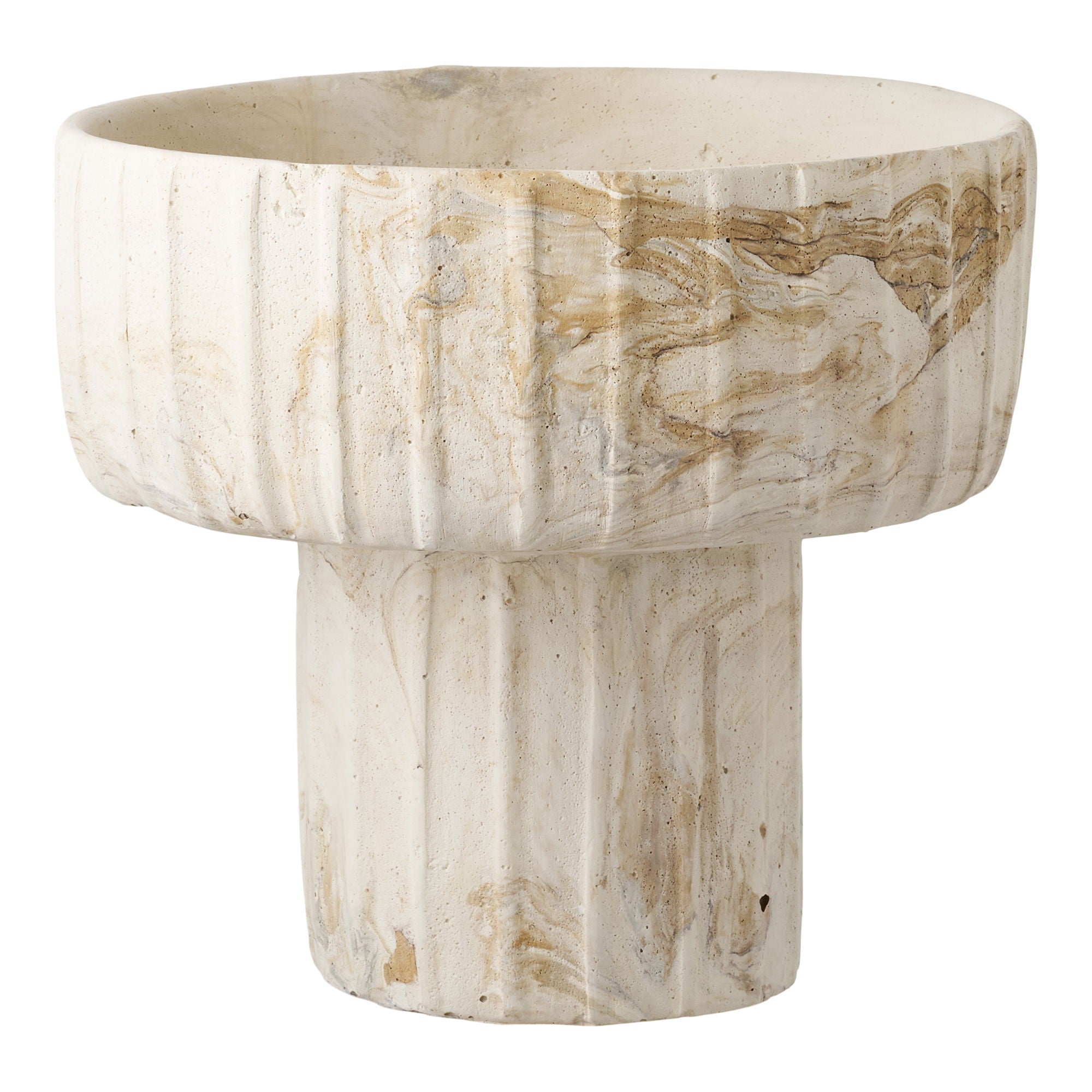 Vase - Vase, sement, brun/beige Ø20.5x18,5 cm