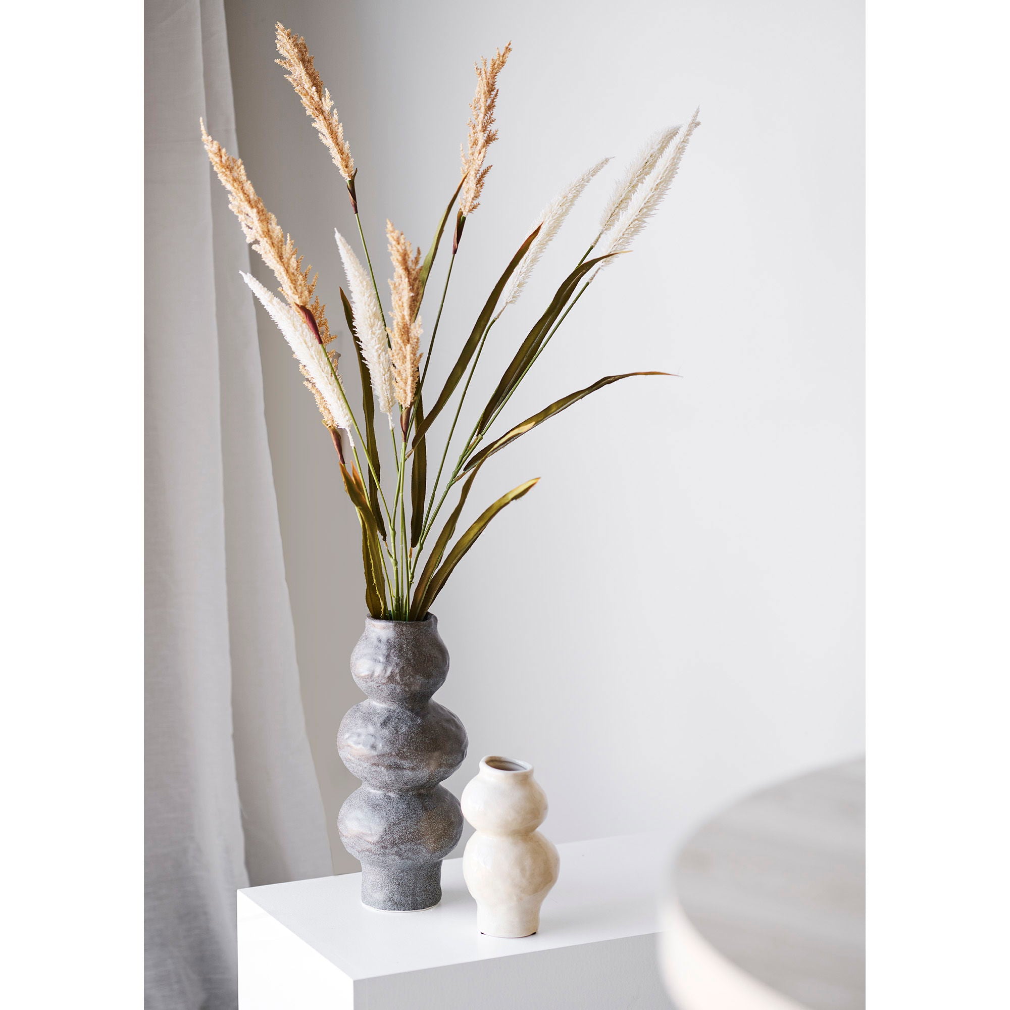 Vase - Vase, keramikk, mørkegrå Ø14.5x33.5 cm