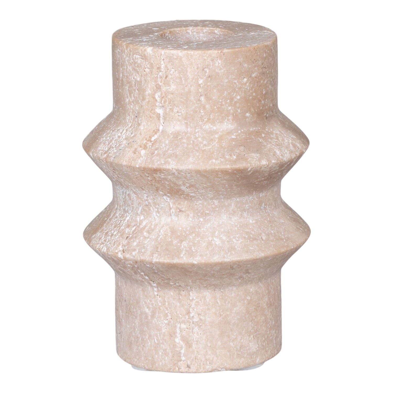 Candlestick - Candlestick, Travertine, Nature, Ø7X10 CM