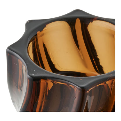 Lysestake - lysestake, glass, røkt brunt sett med 2