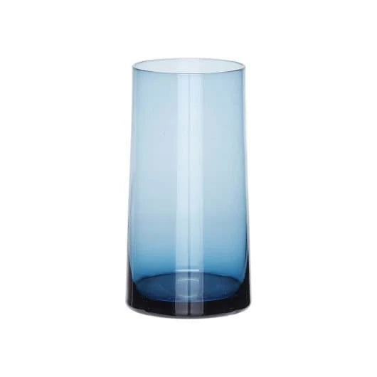 Hübsch - Blå glassvase ø7xh16cm