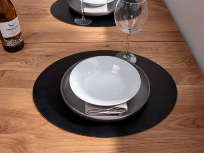 Oval deksel serviett // svart pu - myk