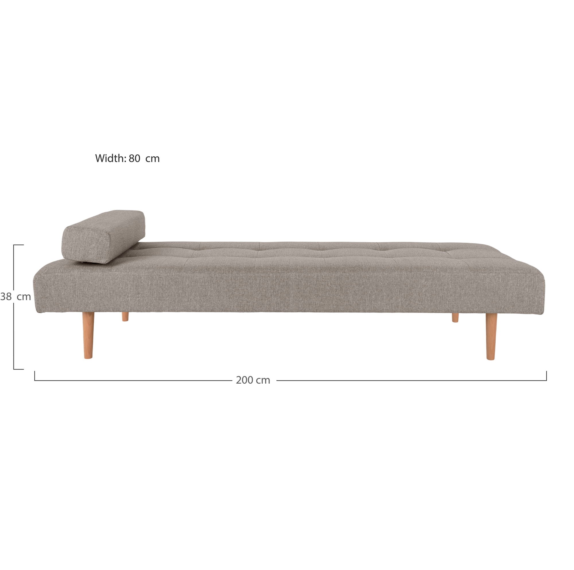 Capri Daybed - Daybed, Stone With Nature Wooden Ben, HN1030