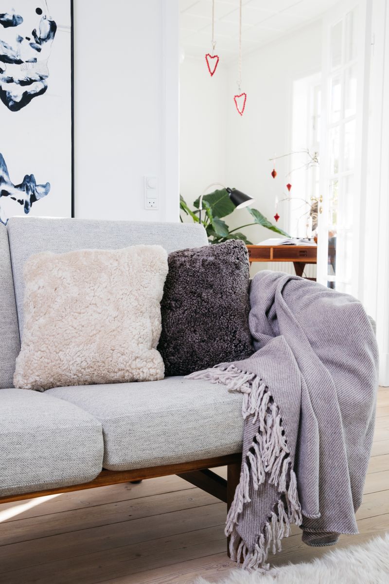 Lammeskinnspute | Korthåret | New Zealand | Dobbeltsidig | 40x40 cm