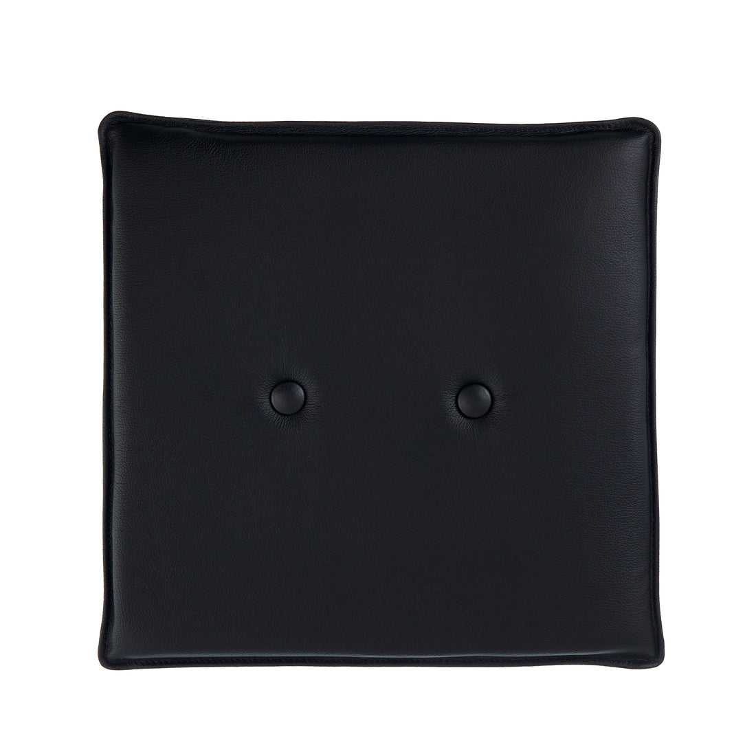 Universal Cushion 40x40 cm i svart skinn med knapper