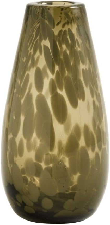 Nordal Deco klar vase brun høyde 17 cm flekkmønster håndlaget glass