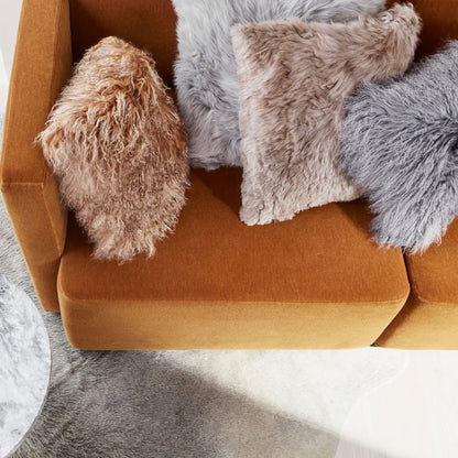 Lammeskinnspute | Krøllete | Tibet | 28x56 cm