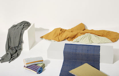 Hübsch promenade håndkle liten blå/sant