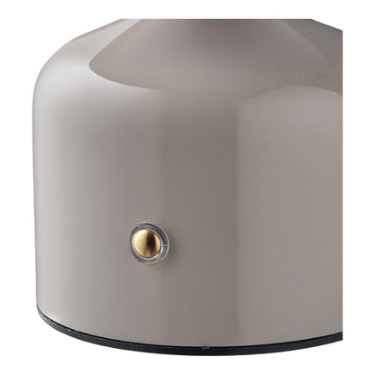 Aulla bordlampe - bordlampe, metall/plast, oppladbar, grå