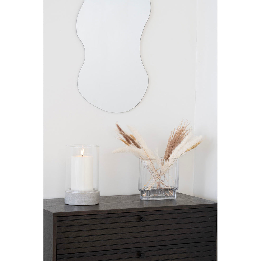 Orkanlysestake, keramikk/glass, grått&lt;br&gt;16x25,5 cm