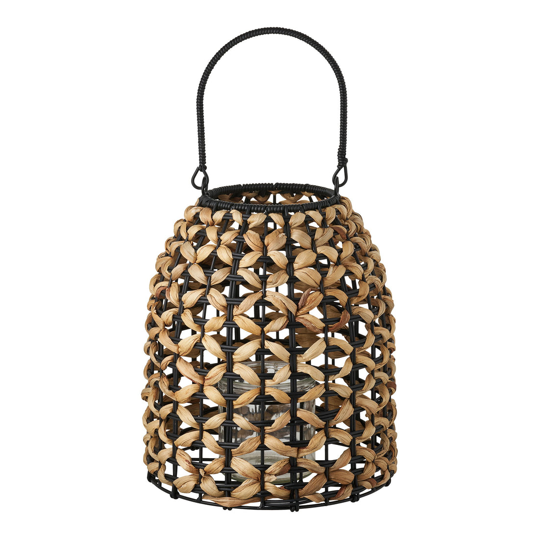 Pinto Lanterns - Lanterns, PE/Vandhyacinth, Glass, Nature/Black