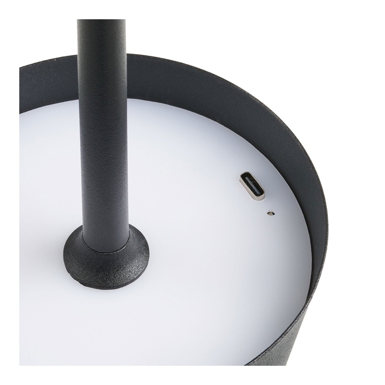 Bradford bordlampe - bordlampe, metall, oppladbar, svart