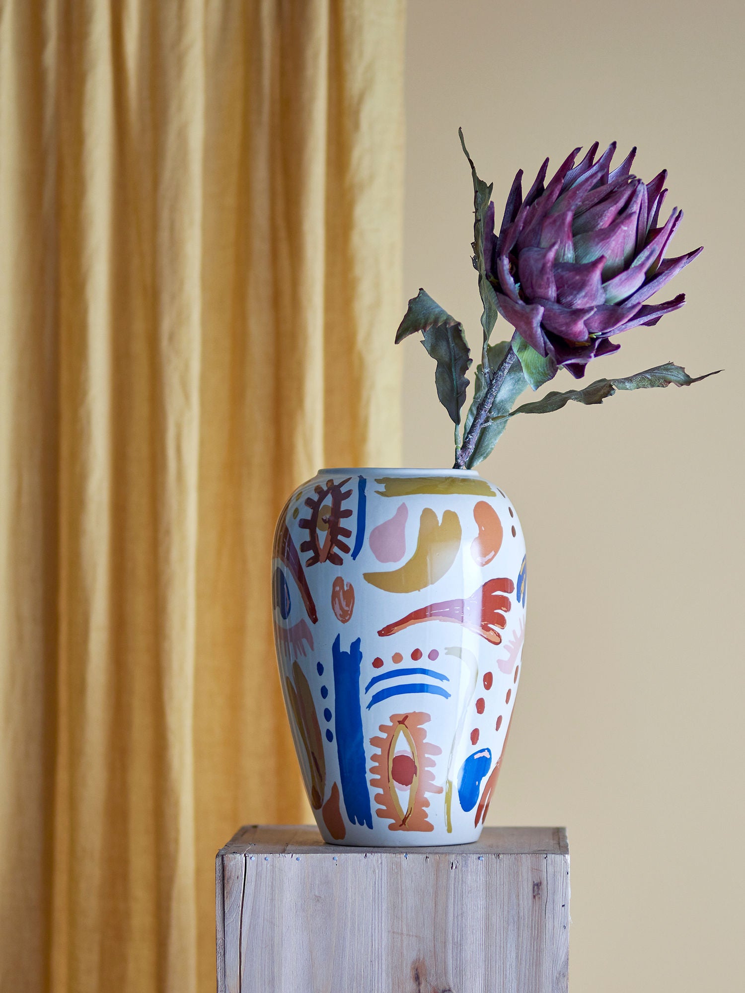 Bloomingville Horus Vase, oransje, steingods