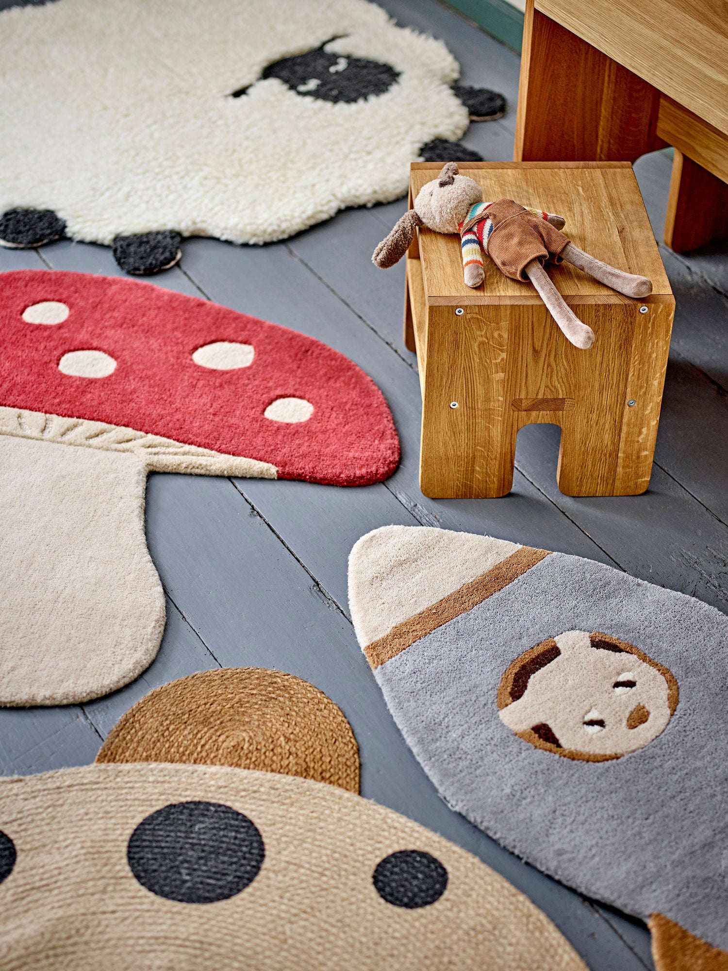 Bloomingville mini dolly teppe, hvitt, ull