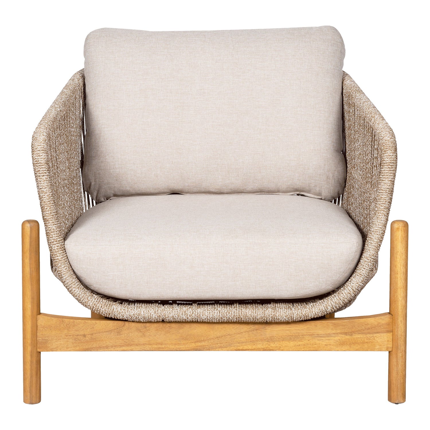 Lounge Chair, Acacia, Beige, inkl. Pute