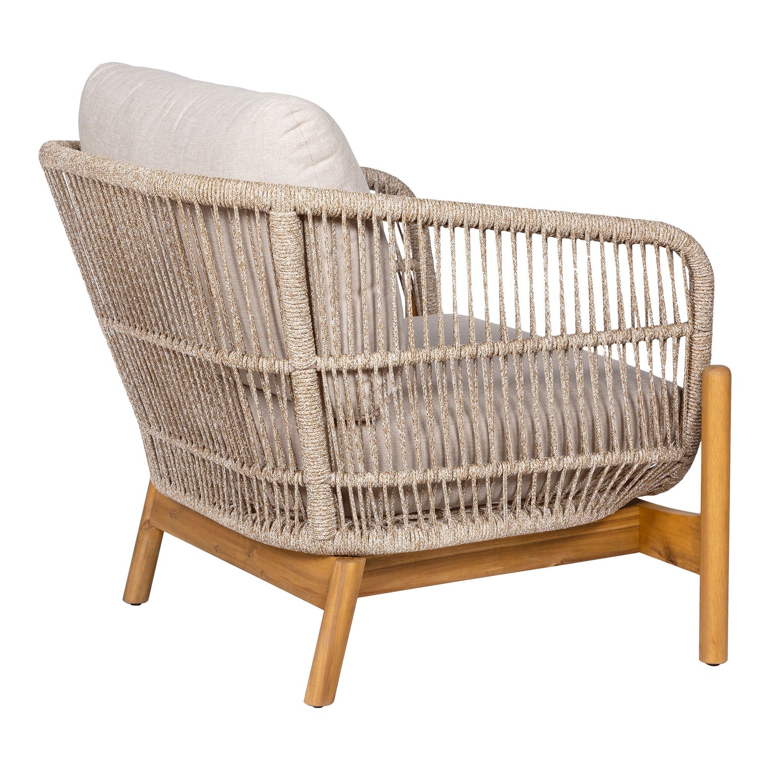 Lounge Chair, Acacia, Beige, inkl. Pute