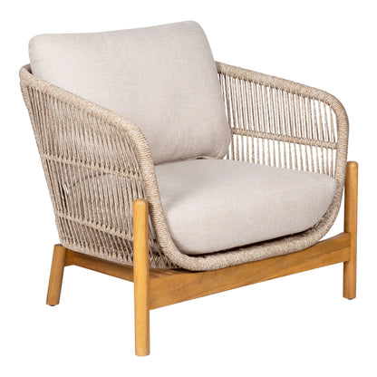 Lounge Chair, Acacia, Beige, inkl. Pute