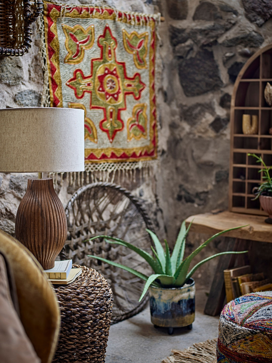 Kreativ samling Mughal veggdekorasjon, rød, bomull